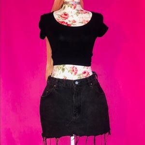 Lee Black Denim Mini Skirt